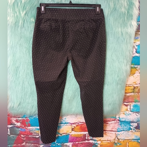 Talbots Black and White Polka Dot Stretchy Skinny Cropped Ankle Pants Size 8 - Picture 7 of 11